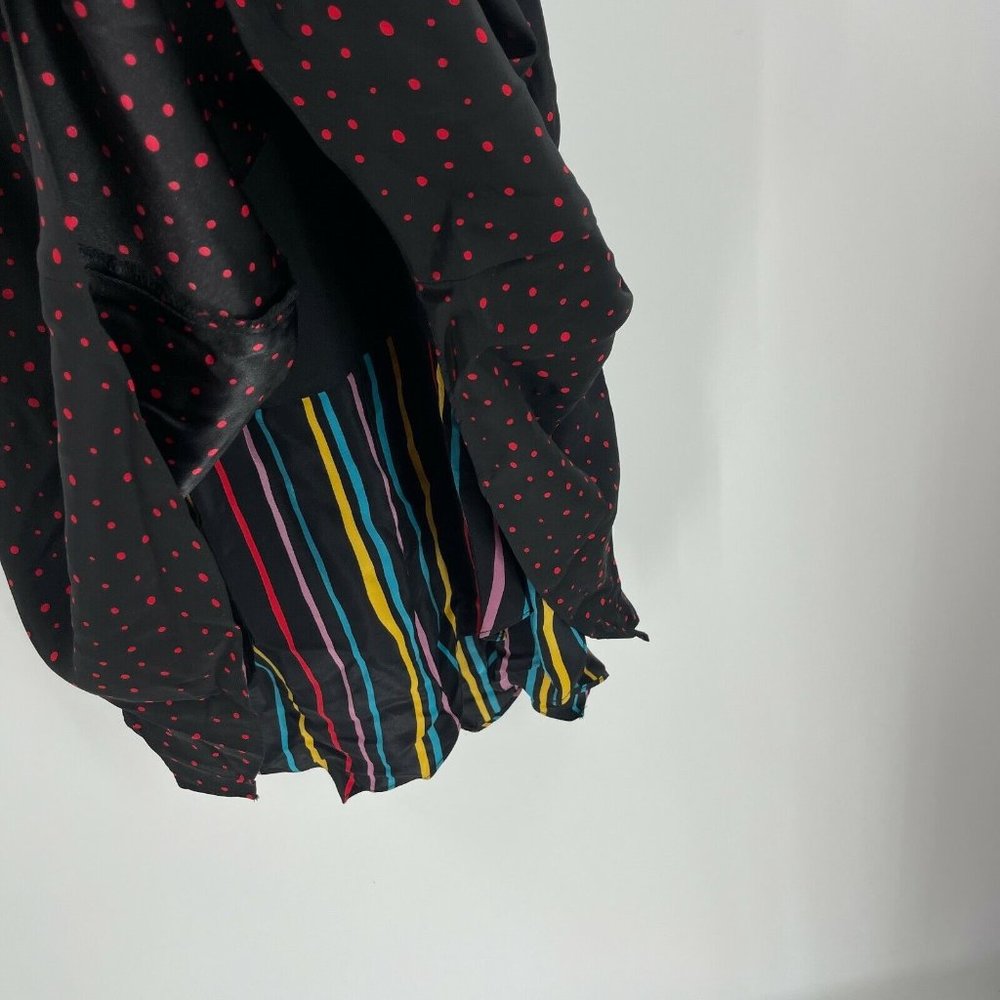 Vintage Y2K Betsey Johnson Black Red Polka Dot Rainbow Mini Strap Dress Size 6 - Picture 8 of 9